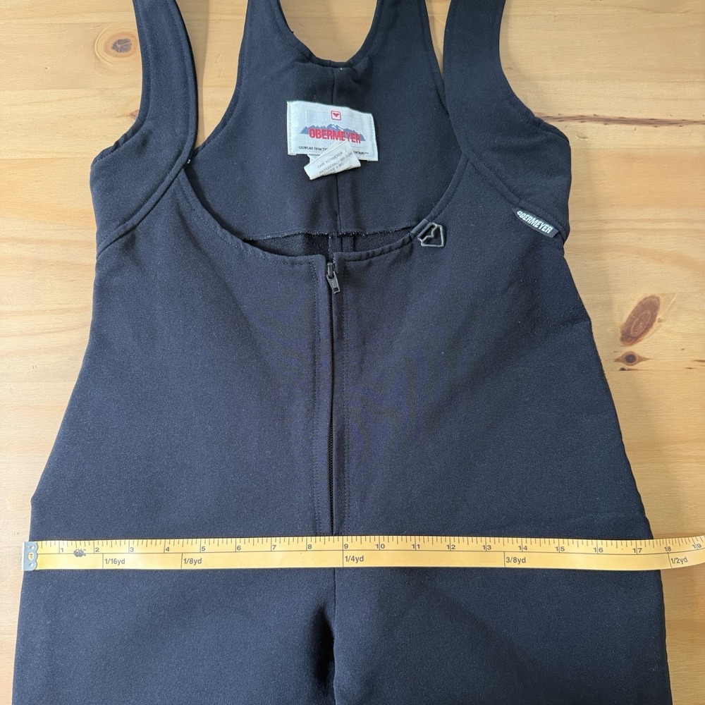Obermeyer Vtg Black Overall Bib Snow Suit Sz 8 LONG Stirrup Wool Blend One Piece - Picture 8 of 12